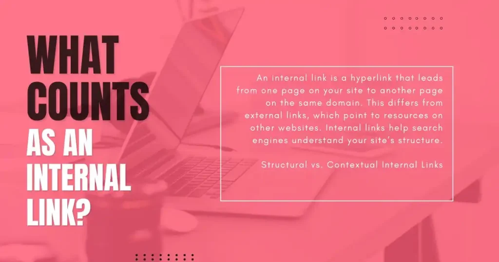 SEO infographic explaining internal links, site structure, and contextual linking concepts.